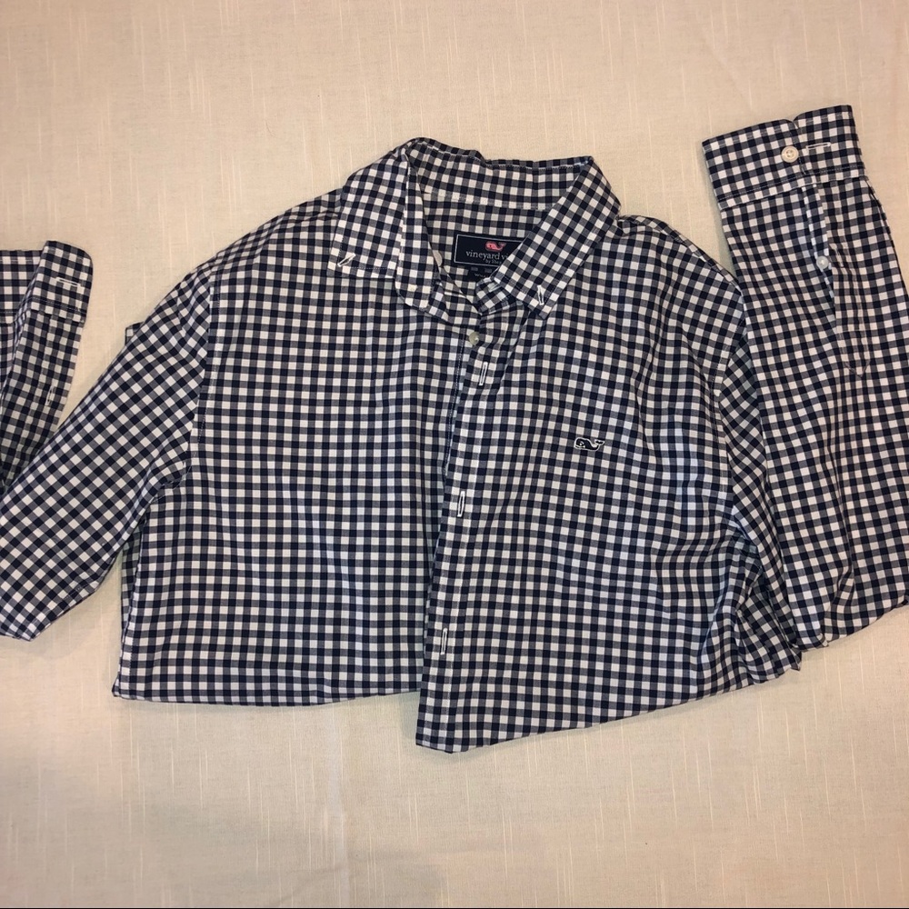 Vineyard Vines Boys 14 Button Down Blue & White